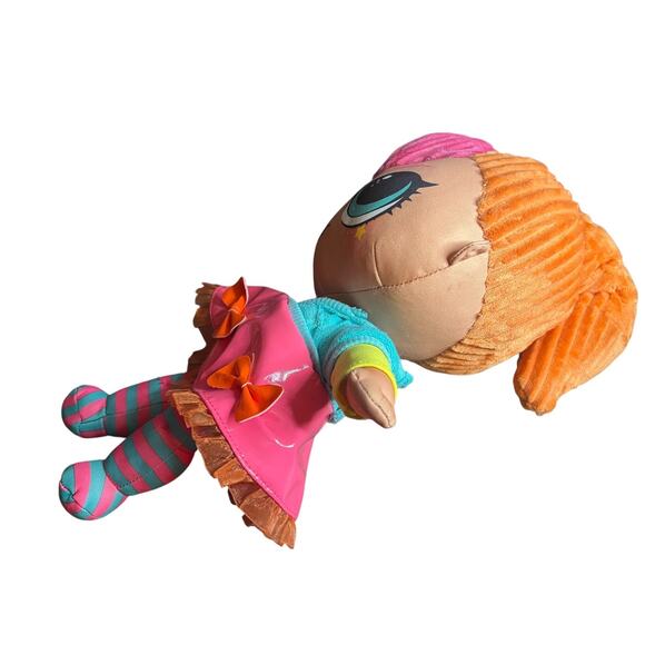 LOL Surprise Neon Pink QT Huggable Soft Plush Doll Red Hair 16” 2020 MGA - Picture 12 of 12